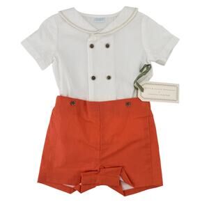 Edgehill Collection Kristin Ellen Hockman Linen Shorts Set Baby Boy Sz 18M